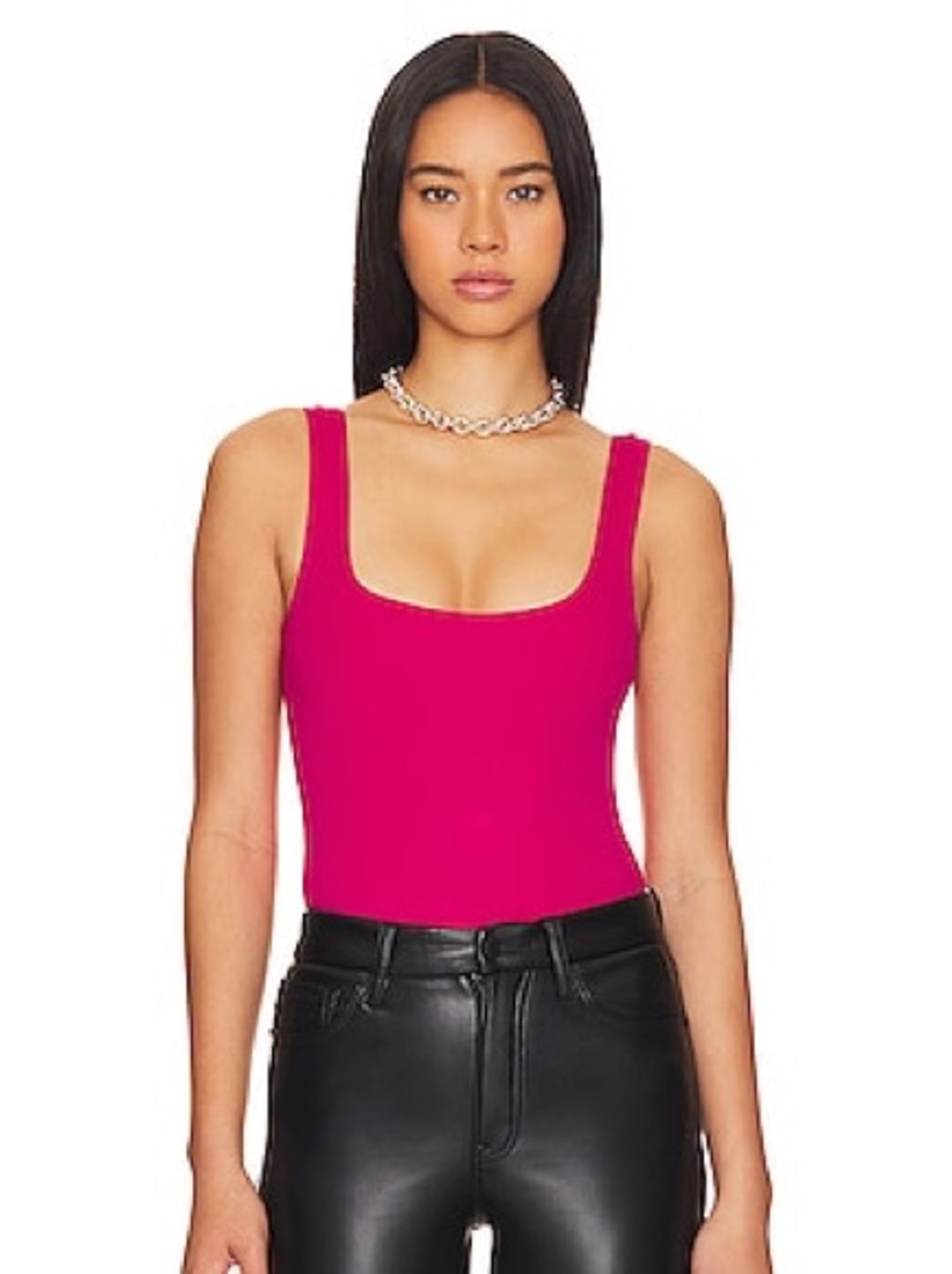 Good American Fuchsia Scuba Modern Tank Top Bodysuit 5XL